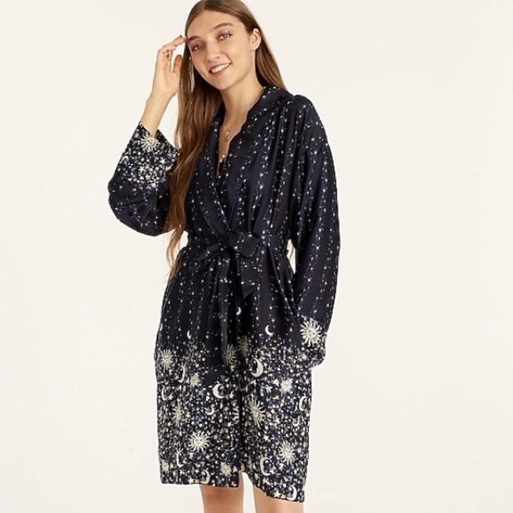 J. Crew Easy-Luxe Eco Robe in Twinkling Sky Print 🌟